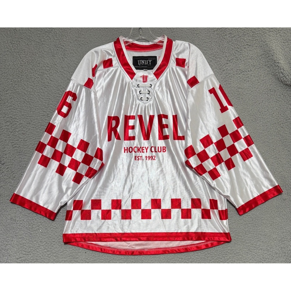 Unify Gamewear Revel Hockey Club Oversized Jersey Mens Small Checkered Pattern